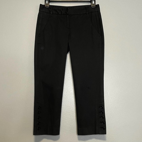 Theory Pants - Theory Rhianna Black Cotton Chino Cropped Capri Pants 00